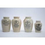 A set of Virol Bone Marrow stoneware jars