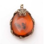 An amber specimen pendant,