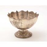 A silver bowl, makers mark worn, Birmingham 1910,