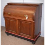 A Victorian mahogany cylinder bureau.