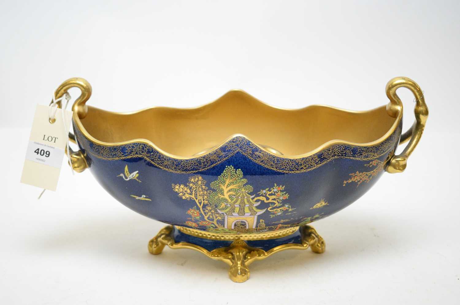 A Carlton Ware twin handled flower comport.