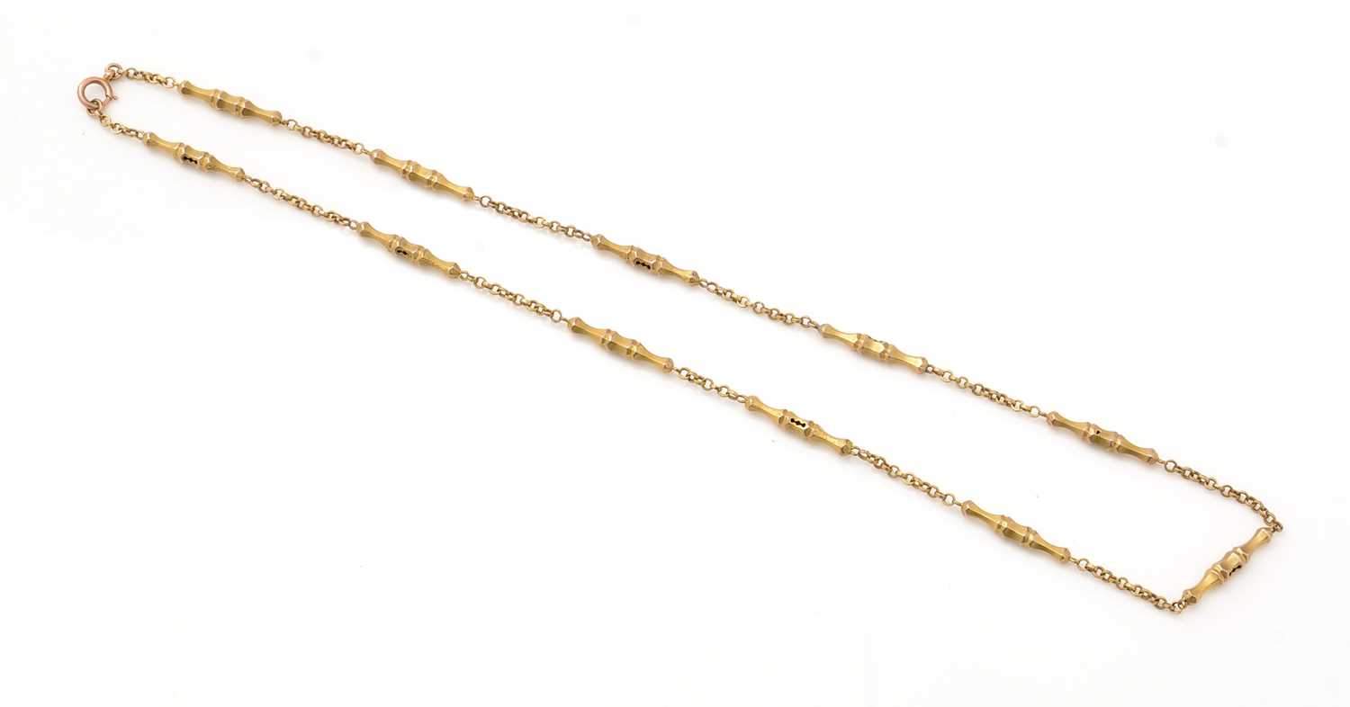 A 9ct yellow gold fancy link chain,