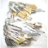 A selection of silver-plated cutlery.