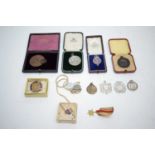 A selection of Victorian silver and other medals.