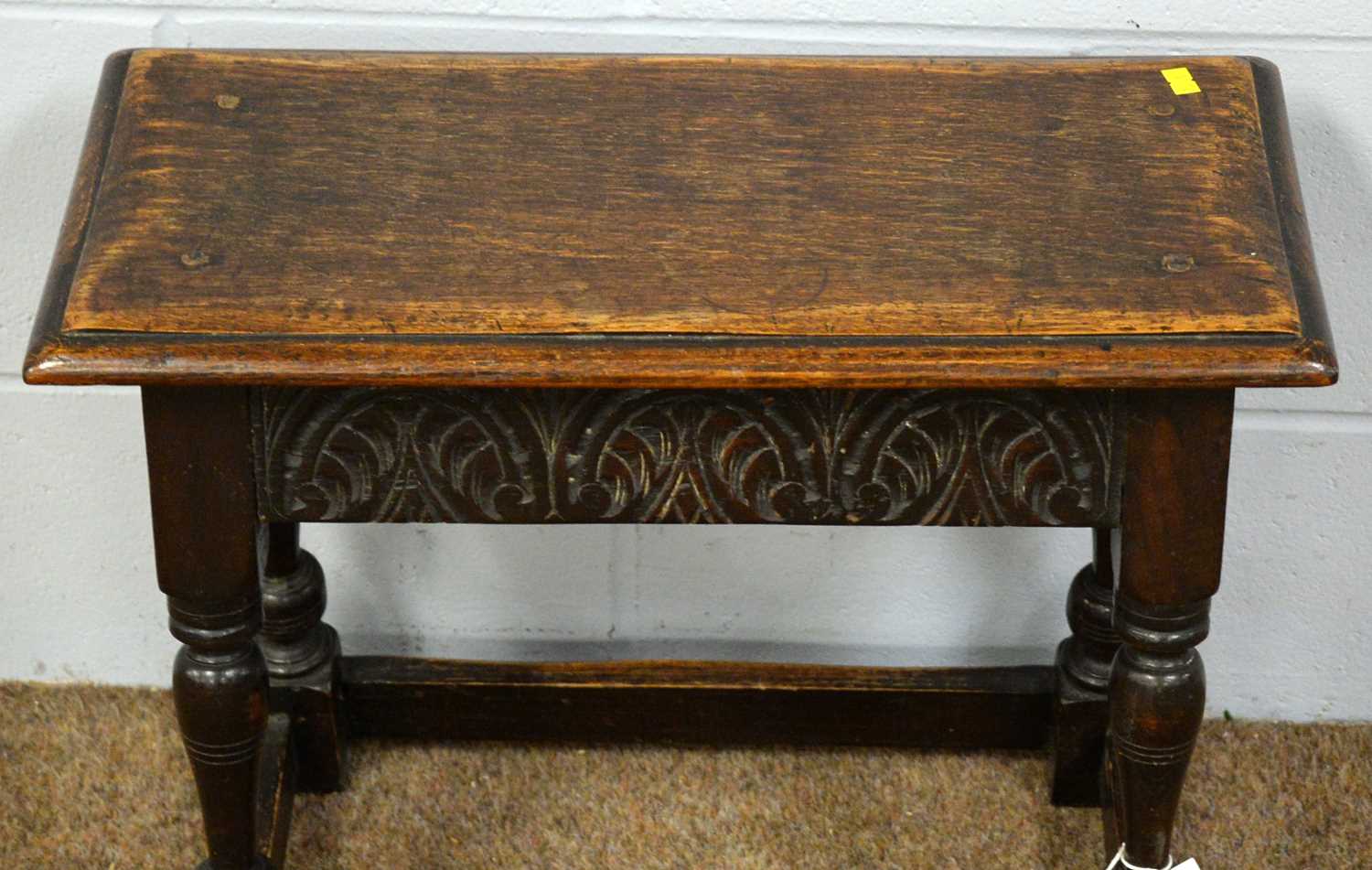 A 17th Century style oak joynt stool. - Image 3 of 3