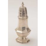 A silver sugar caster, by Addie Brothers,