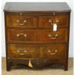 A 19th Century mahogany and banded bowfront chest.