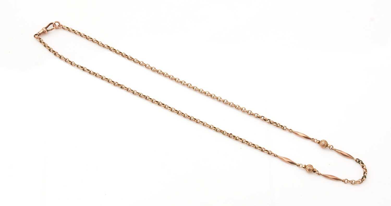 A 9ct yellow gold fancy link chain,