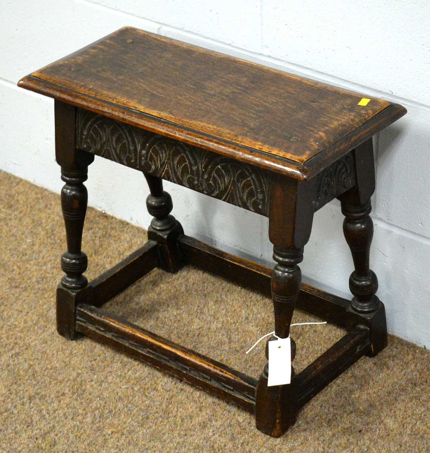 A 17th Century style oak joynt stool. - Image 2 of 3