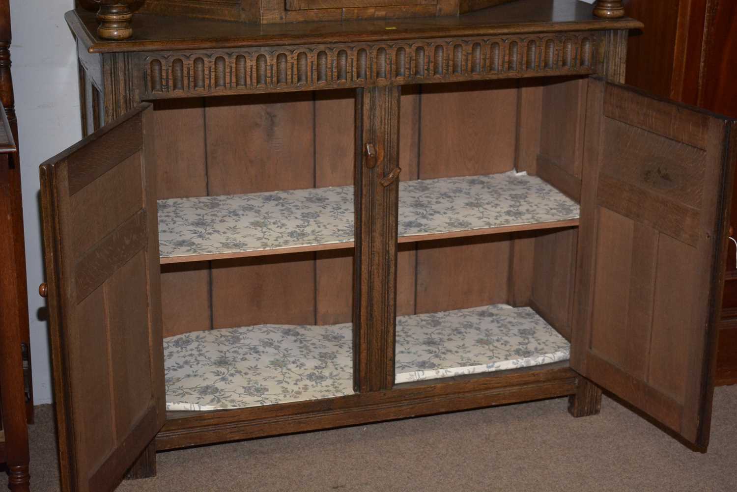 A 17th Century style carved oak buffet. - Image 3 of 3