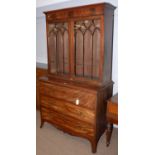 A George III mahogany secretaire chest.