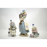 Three Lladro figures, various.