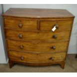 An early 19th Century mahogany bowfront chest