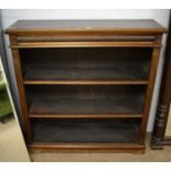 An early 20th century mahogany open bookcase