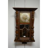 A German stained beech wall clock