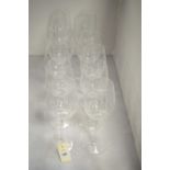 A set of twelve large Waterford Crystal stemmed wine glasses