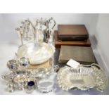 A selection of silver plated wares