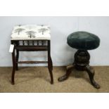 An Edwardian mahogany piano stool