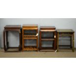 Four assorted Chinese hardwood occasional tables