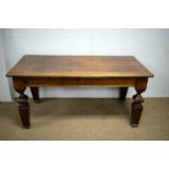 An Edwardian mahogany library table