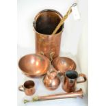 A selection of copper wares.