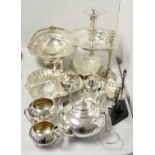 A selection of silver plated wares