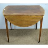 A George III mahogany and satinwood banded Pembroke table