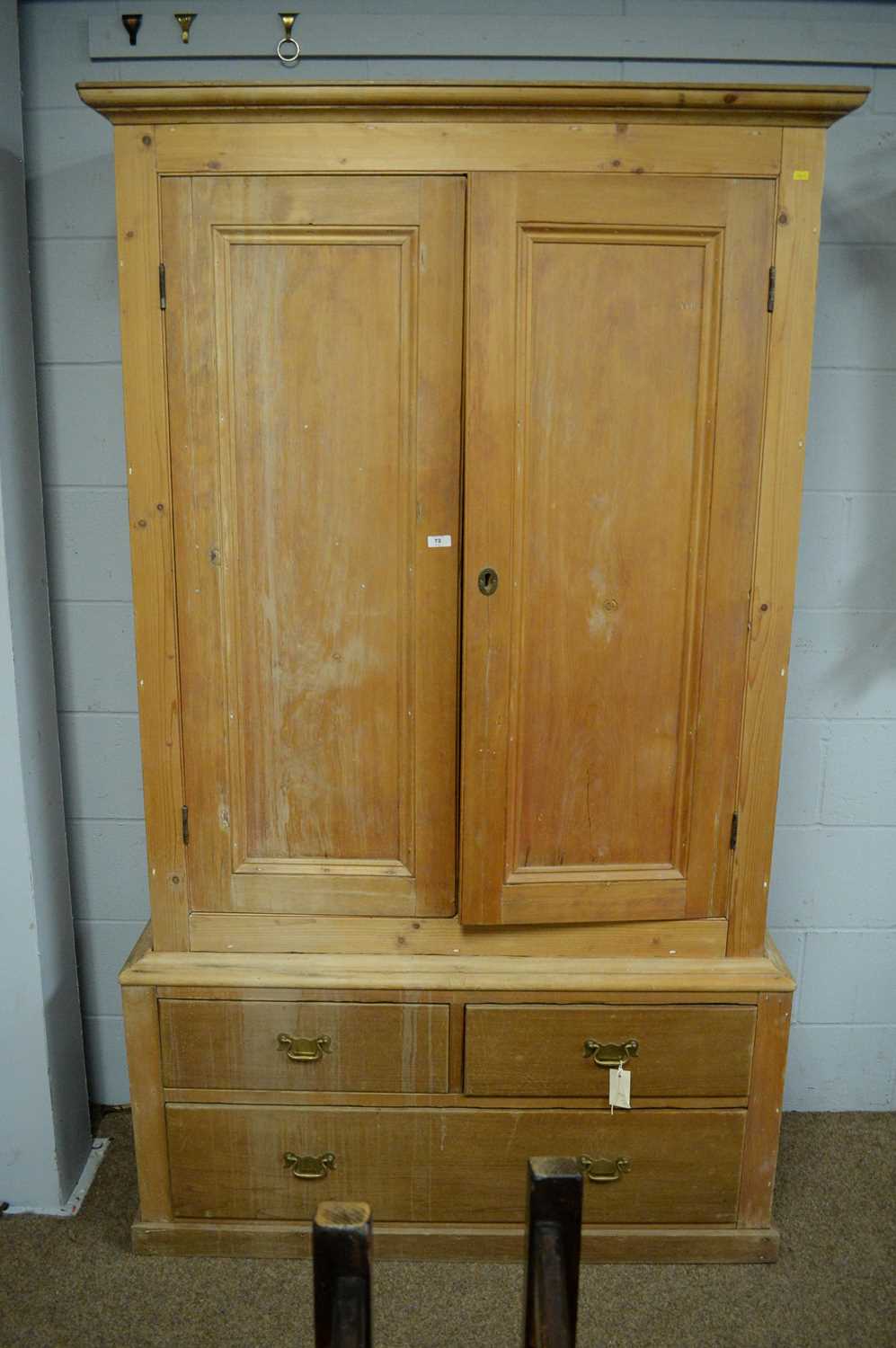 A Vintage pine wardrobe