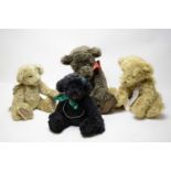 Four collectors' teddy bears, by Northumberland Bear Craft.