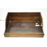 A Victorian brass bound rosewood book trough.