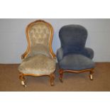 Two Victorian nursing chairs.