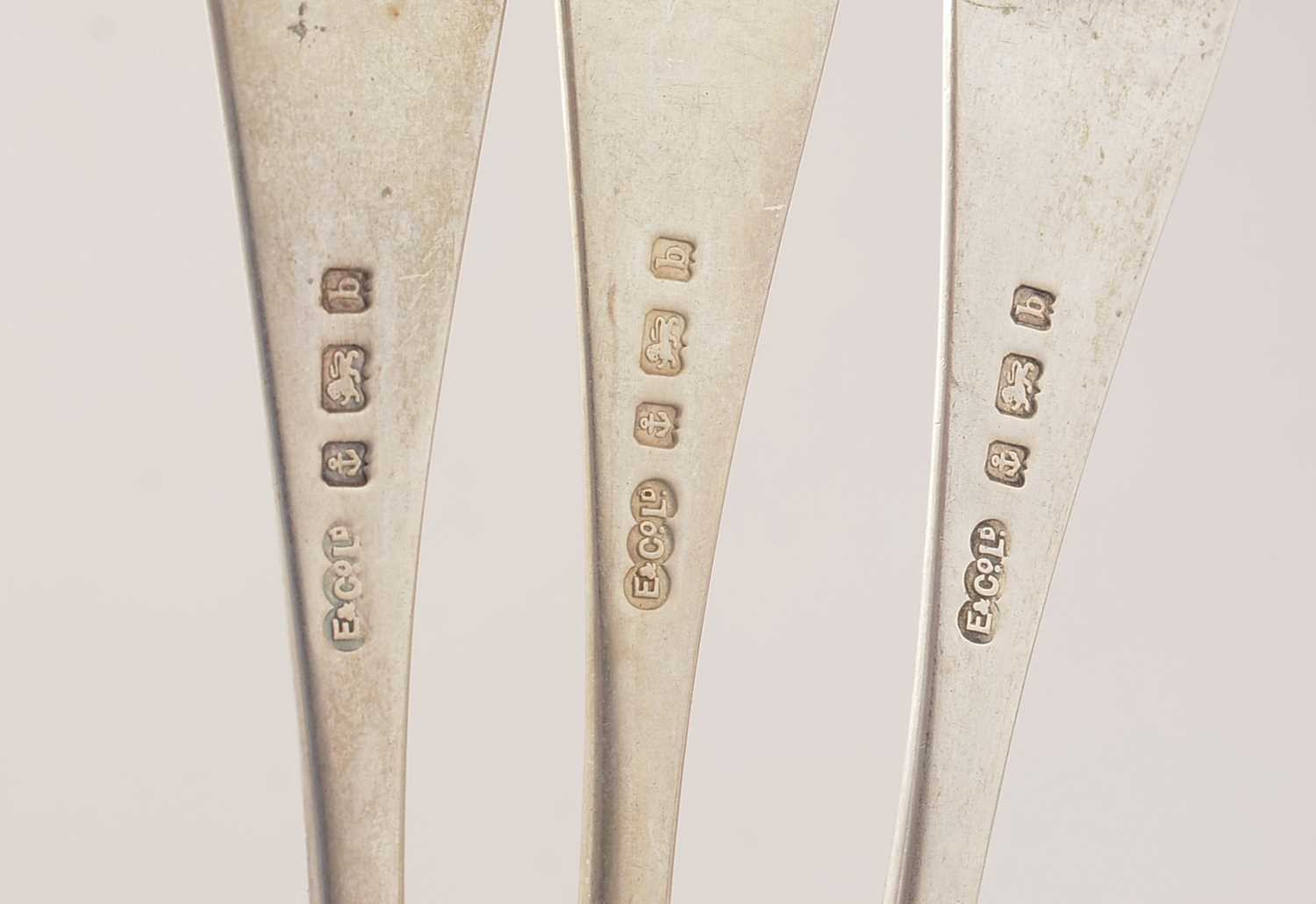 A selection of silver spoons, forks and sugar tongs, - Image 4 of 5