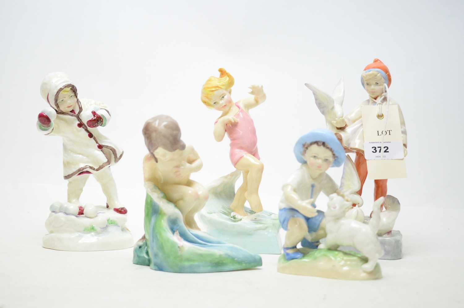 Five Royal Worcester Months of the Year figures.