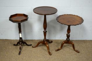 Three assorted Georgian style mahogany tripod wine tables.