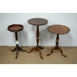 Three assorted Georgian style mahogany tripod wine tables.