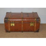 A vintage steamer travel trunk