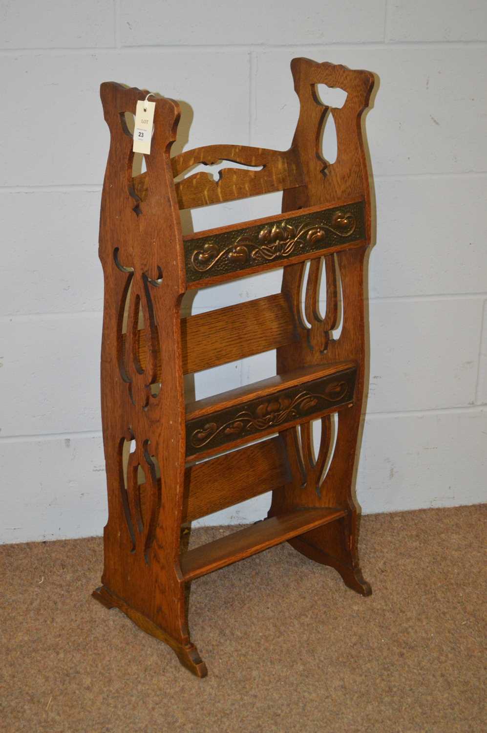 An Art Nouveau oak bookcase. - Image 3 of 5