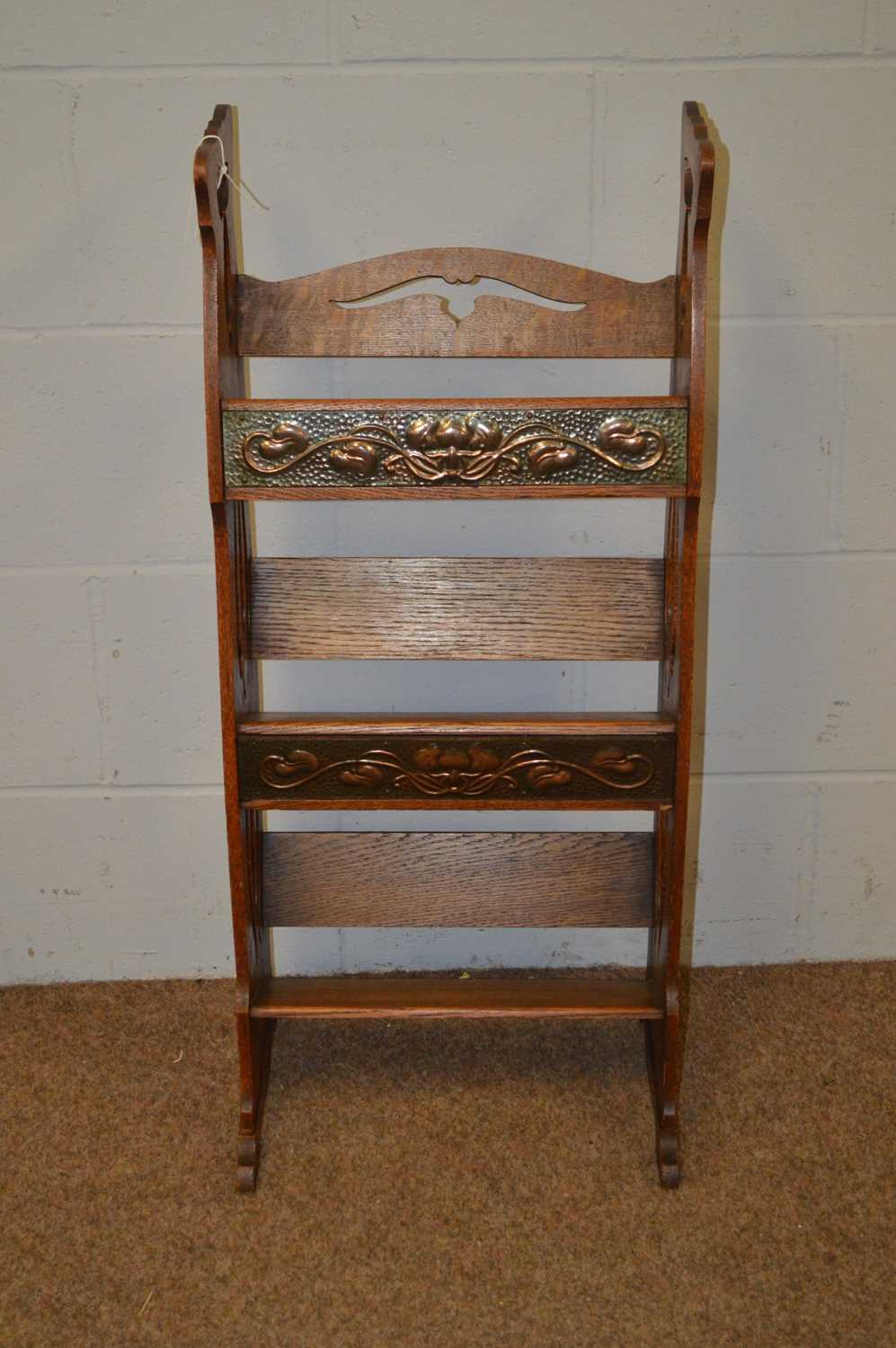 An Art Nouveau oak bookcase.