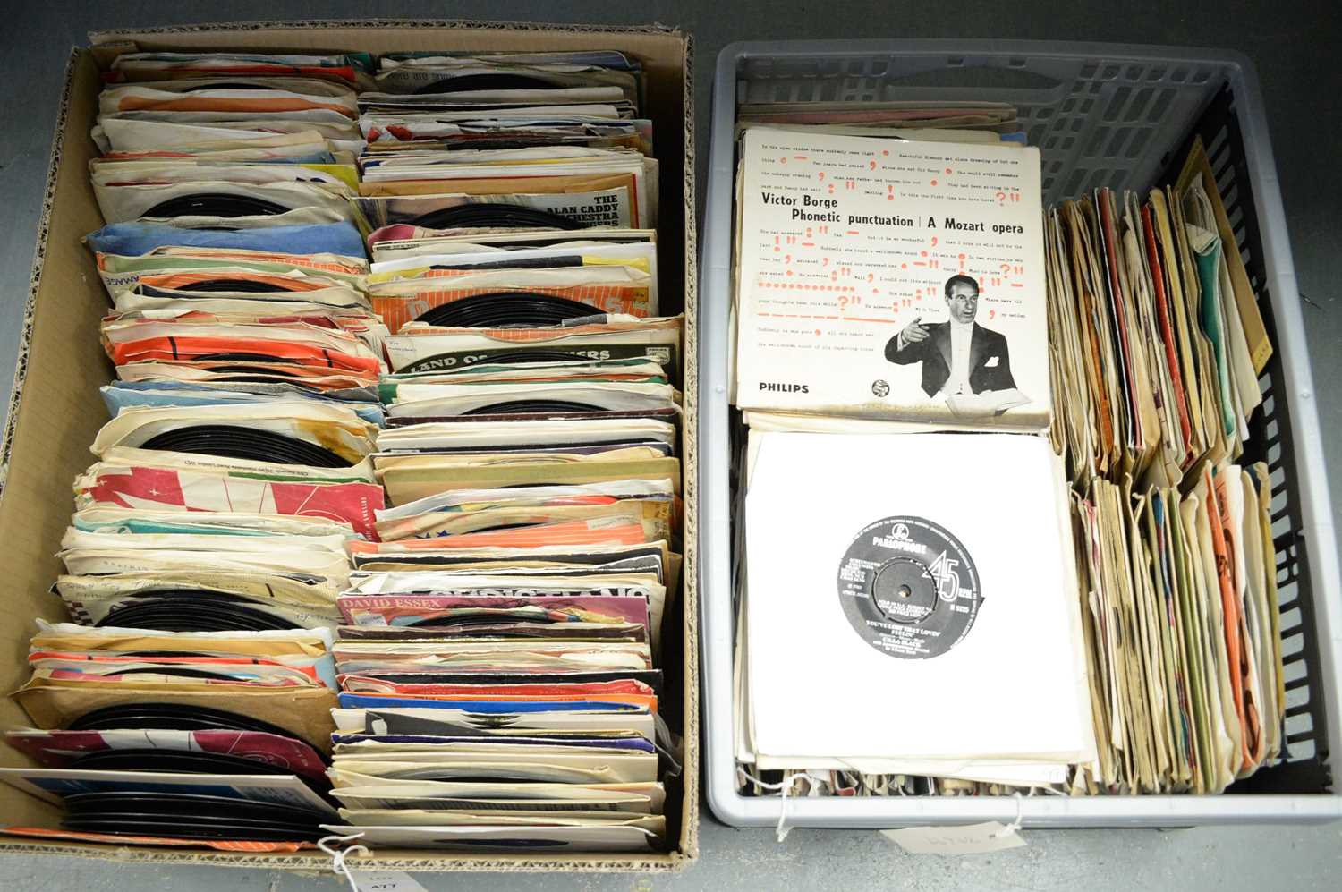 A selection of vinyl 45 rpms.
