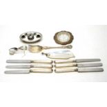 A selection of silver and plated items,