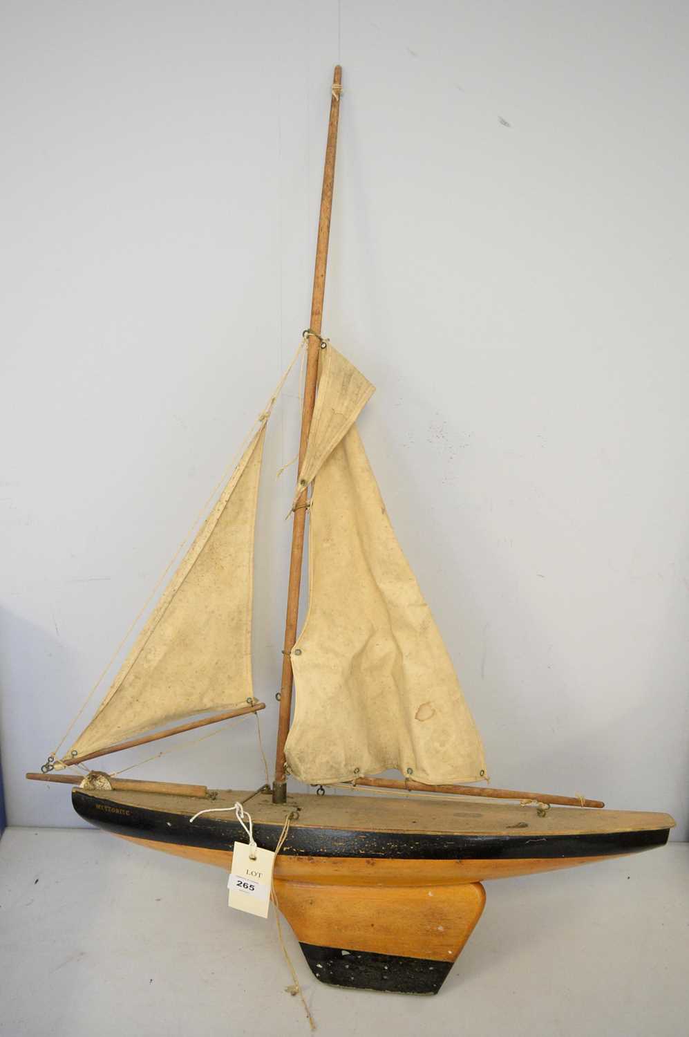 A stained and painted wood model sailing ship ‘Meteorite’.
