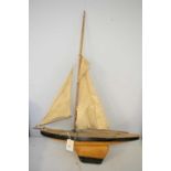 A stained and painted wood model sailing ship ‘Meteorite’.