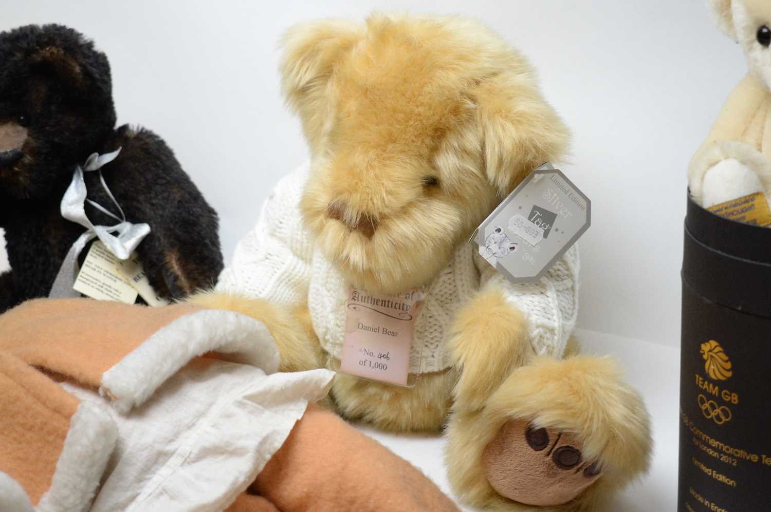 A selection of collectors' teddy bears; and a doll. - Image 2 of 5