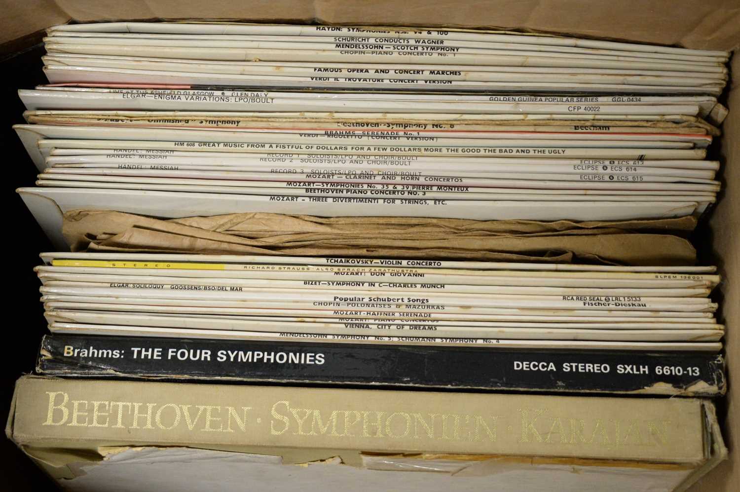 A selection of vinyl LPs.