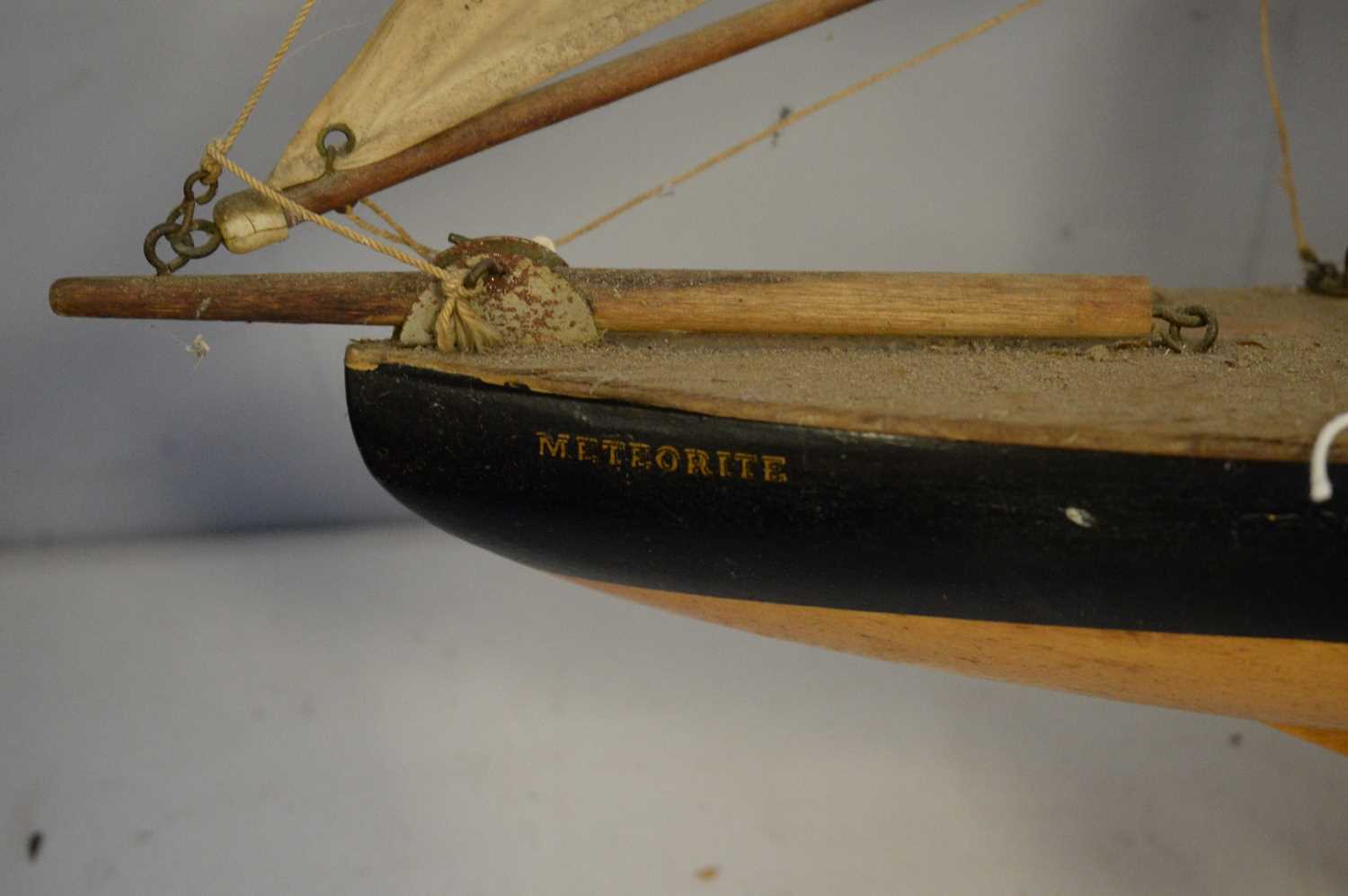 A stained and painted wood model sailing ship ‘Meteorite’. - Image 2 of 3