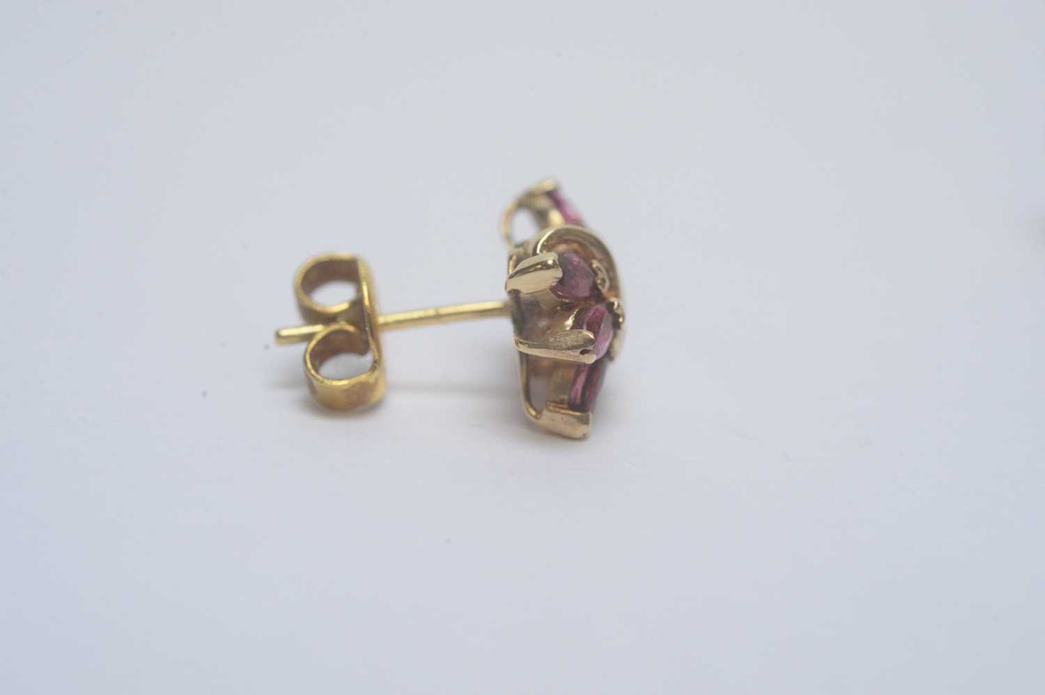 A pair of ruby and diamond earrings, - Image 2 of 3