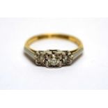 A three stone diamond ring,