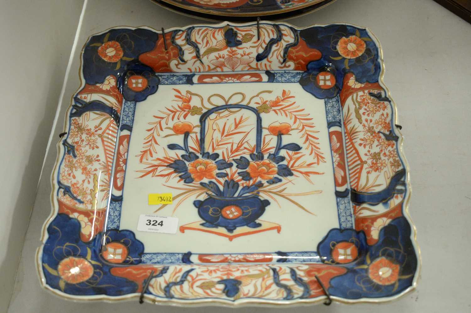 One pair and one single Japanese Imari chargers. - Image 2 of 4