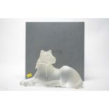 A Lalique frosted glass figure of a Lioness.