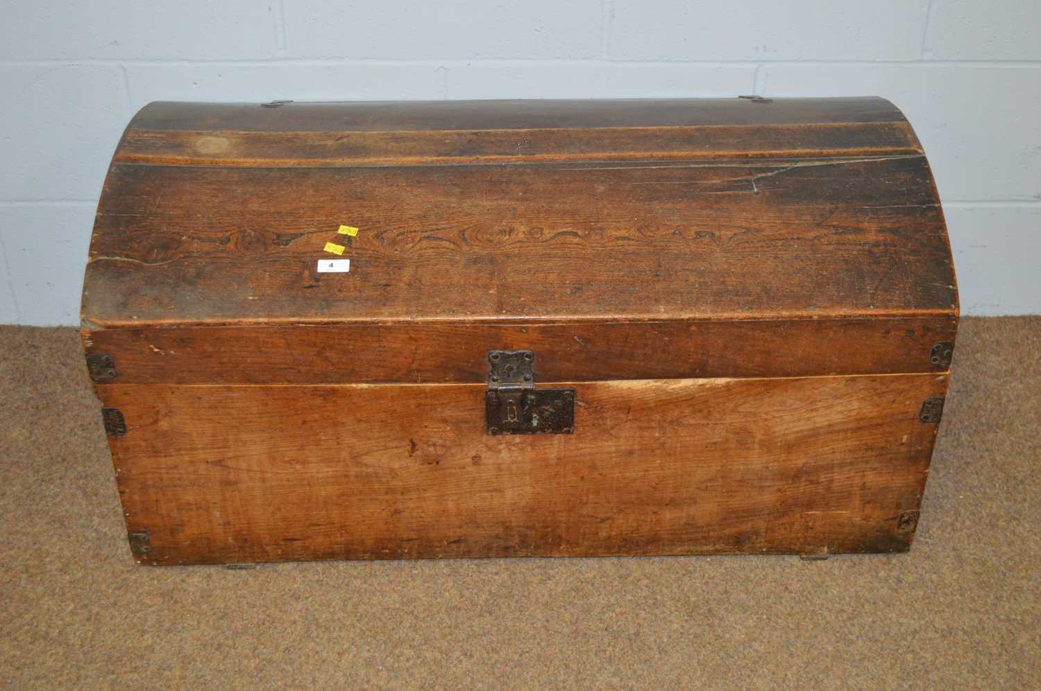 A 19th Century dome topped oak travel trunk.